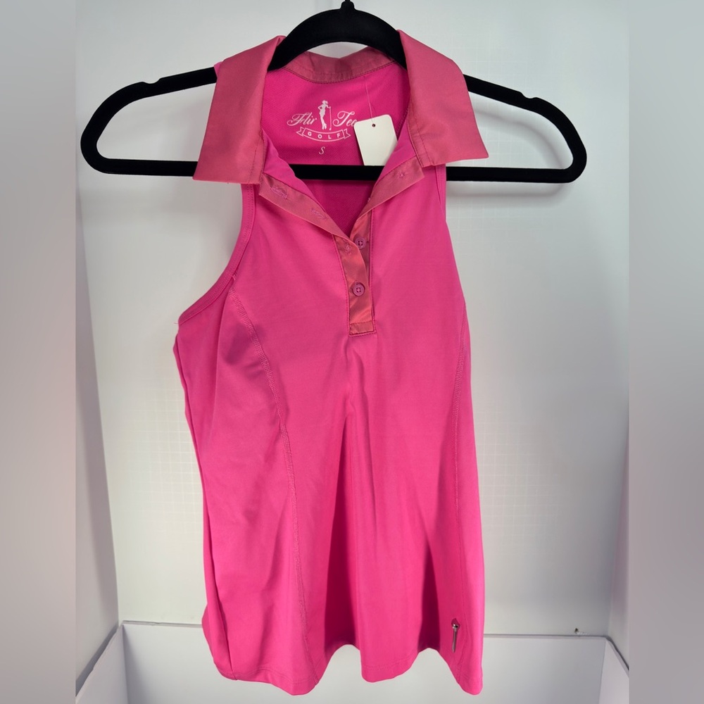 FlirTee Pink Golf Polo Size S